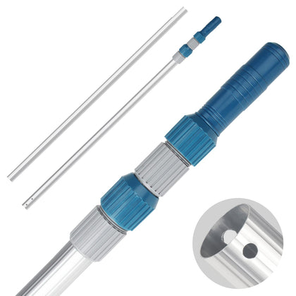 POOPLE professional 16ft telescopic pool pole extended for easy above-ground cleaning.