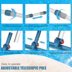 POOPLE professional rust-resistant aluminum resists corrosion for lasting pool pole performance.