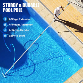 POOPLE professional three-stage locking ensures stable length during pool maintenance.