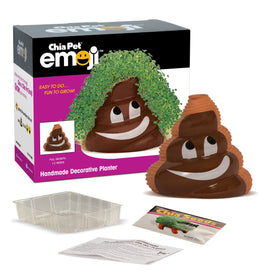 Poopy Emoji Chia Pet shows lush growth within 1-2 weeks