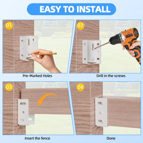 POOWEE packaging image shows eight brackets and eighty screws for DIY projects.