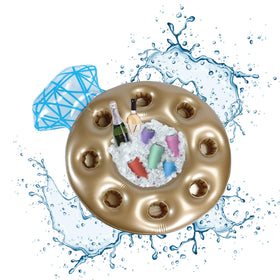 Pop Fizz Designs ring floating bar front view shows eight-drink capacity for easy entertaining.