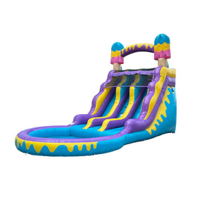 POP JUMP 16ft tall Ice Pop inflatable slide, dual lanes for backyard fun