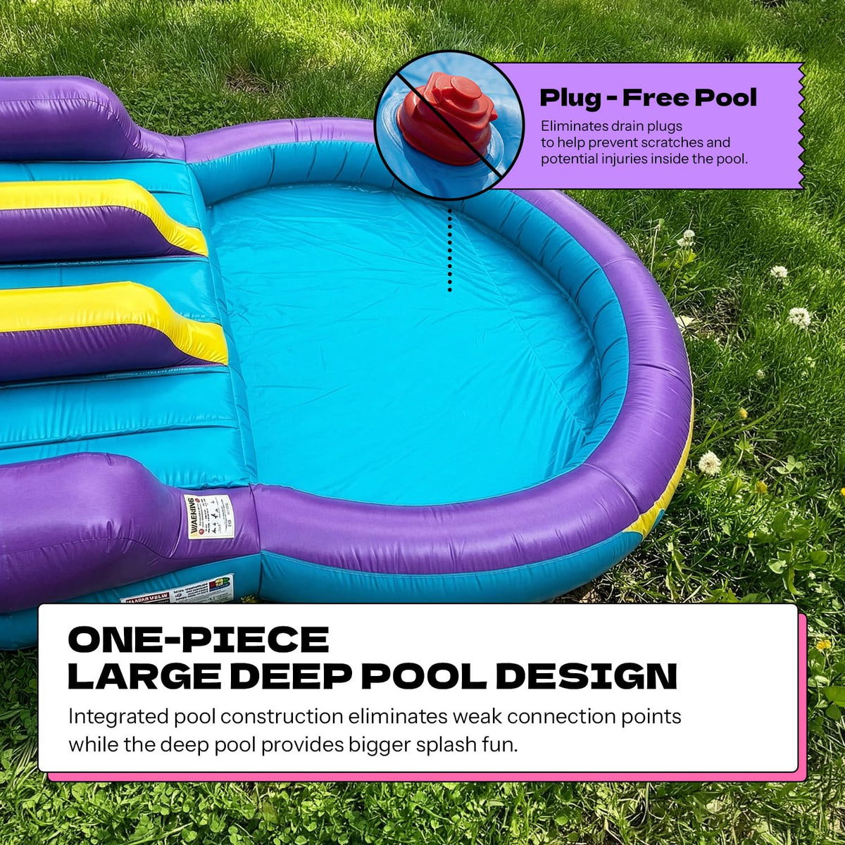 POP JUMP no-plug pool design for gentle landings