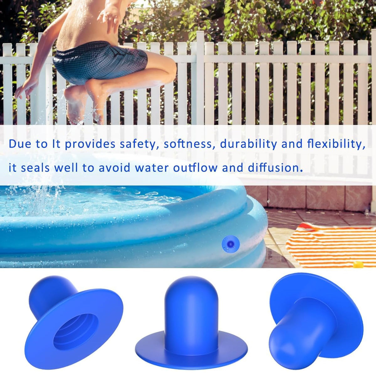 Popbee easy-install pool plug simplifies blocking wall holes during filter cleaning.
