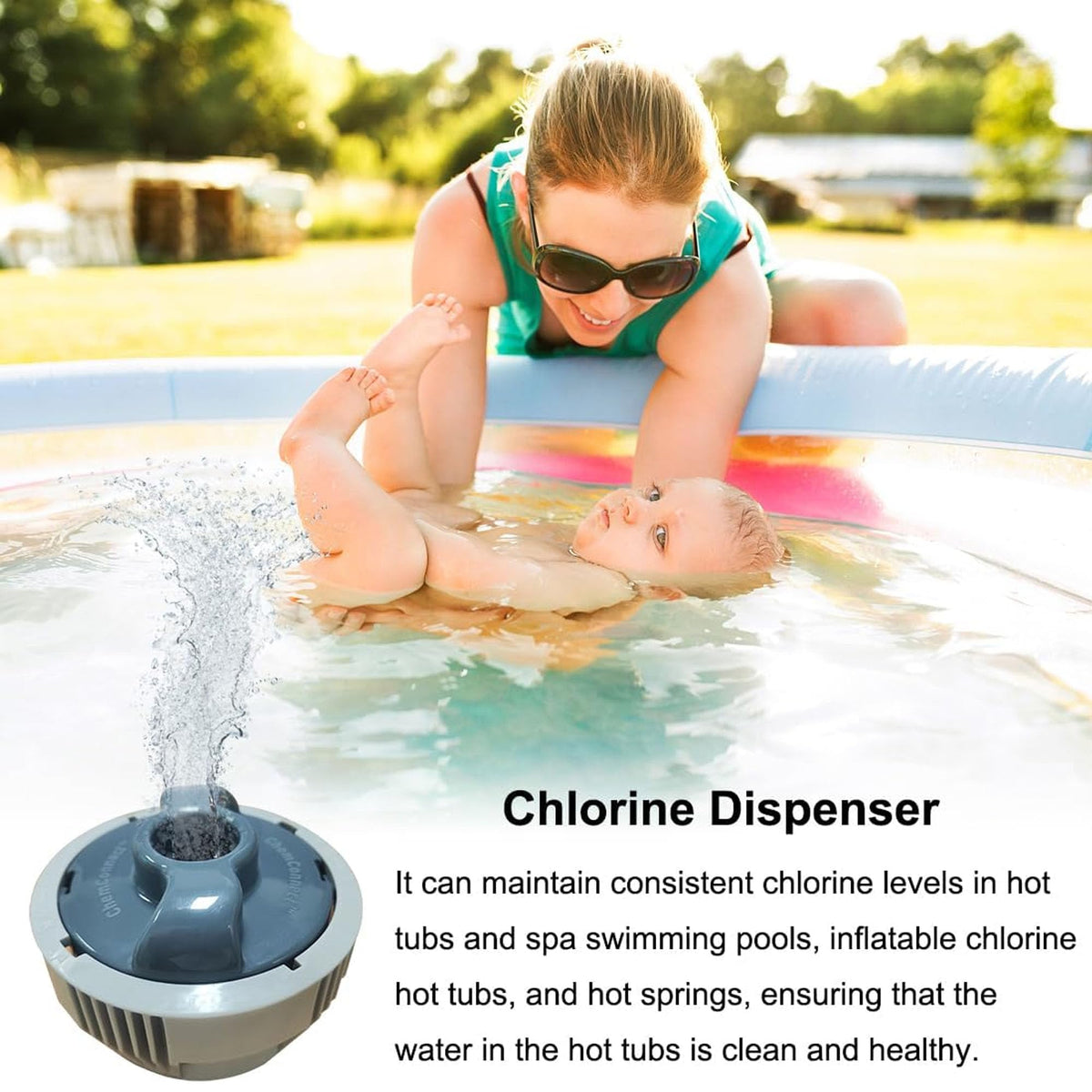 Popbee P05345 with chlorine tablets enabling stable water treatment.