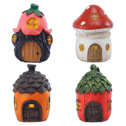 POPKER mini fairy garden mushroom cottage adds whimsical charm to outdoor spaces.