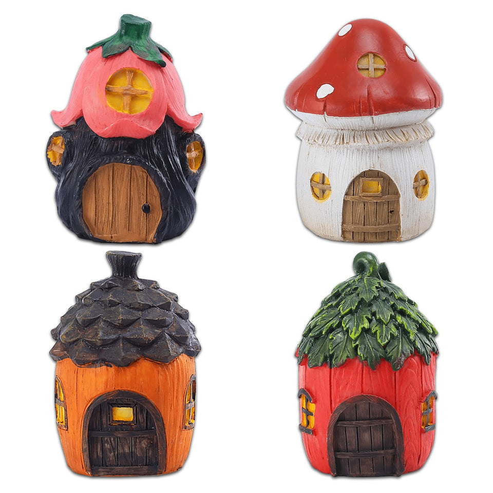 POPKER mini fairy garden mushroom cottage adds whimsical charm to outdoor spaces.