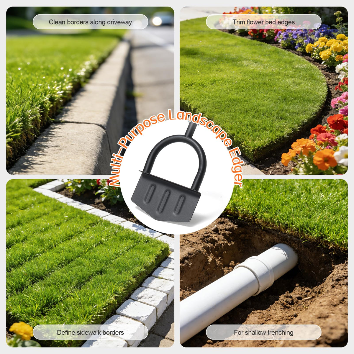 PoPoHoser Durable-border-work tool supports edging along beds and paths.