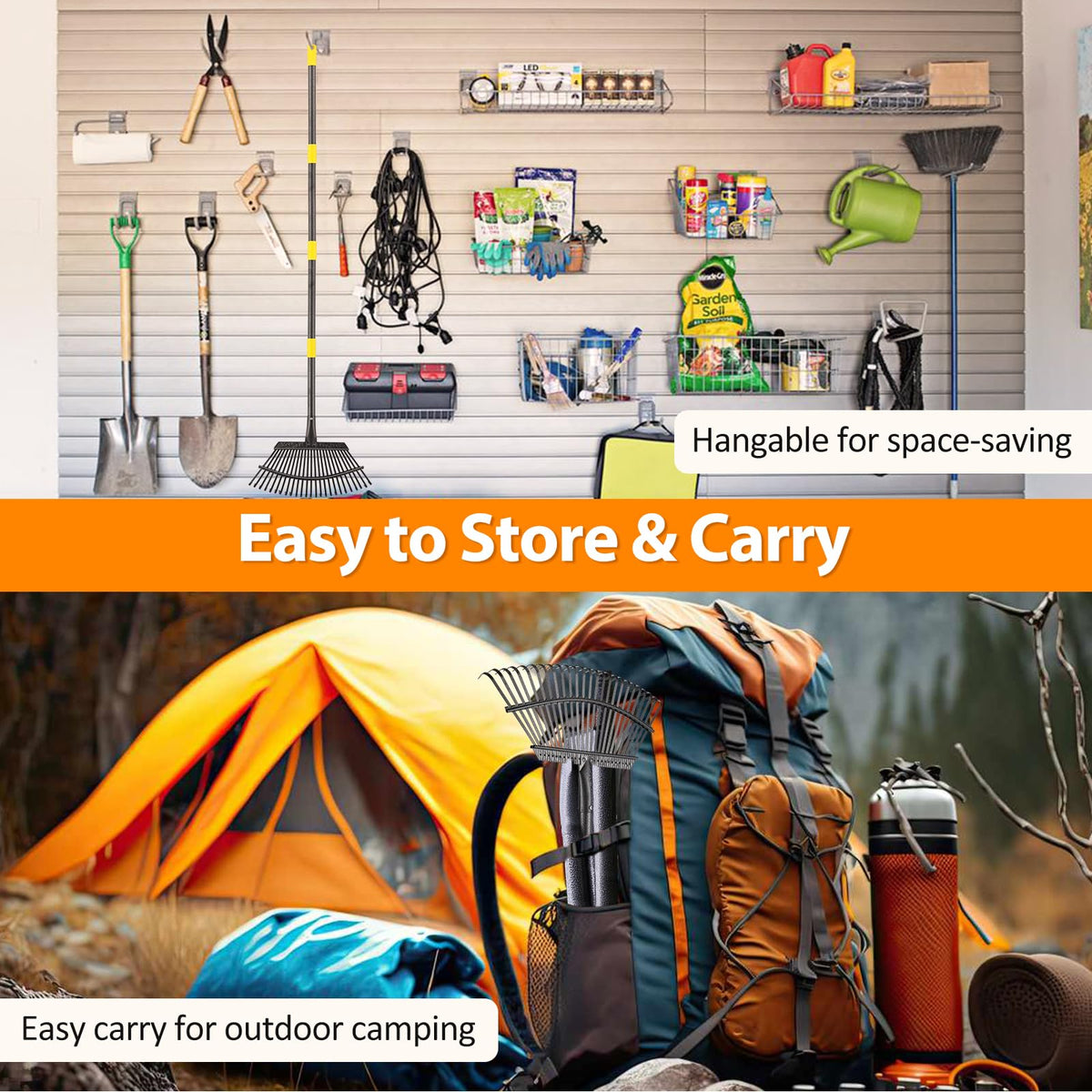 PoPoHoser hangable design stores easily in a garage or shed.