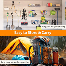 PoPoHoser hangable design stores easily in a garage or shed.