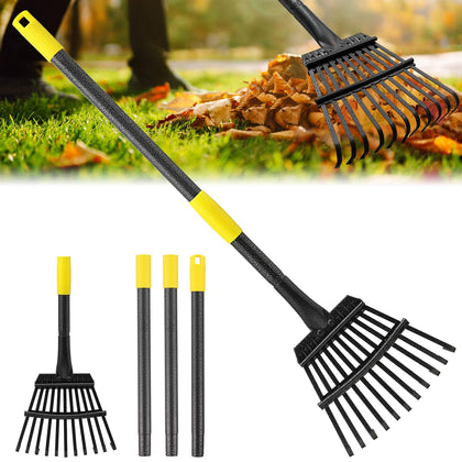 PoPoHoser leaf rake with 11 tines for efficient leaf collection and lawn care.