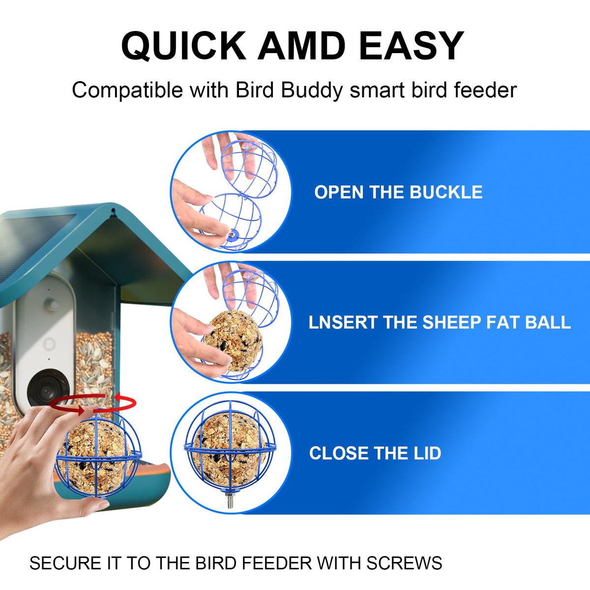 popolov easy installation suet holder for quick setup on feeders