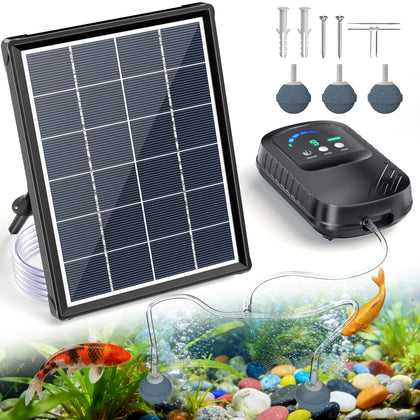POPOSOAP 4W solar pond aerator front view improves daytime oxygenation for healthy koi