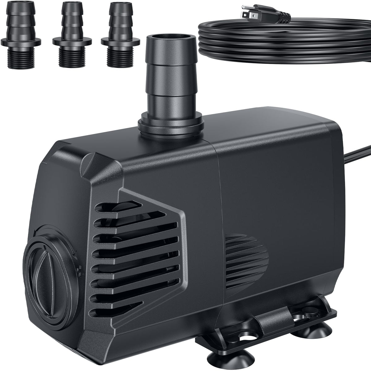 POPOSOAP 680GPH pump front view showing ultra quiet operation for indoor water features