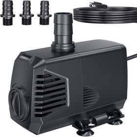 POPOSOAP 680GPH pump front view showing ultra quiet operation for indoor water features