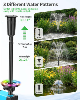 POPOSOAP adjustable spray height suits different pond depths.