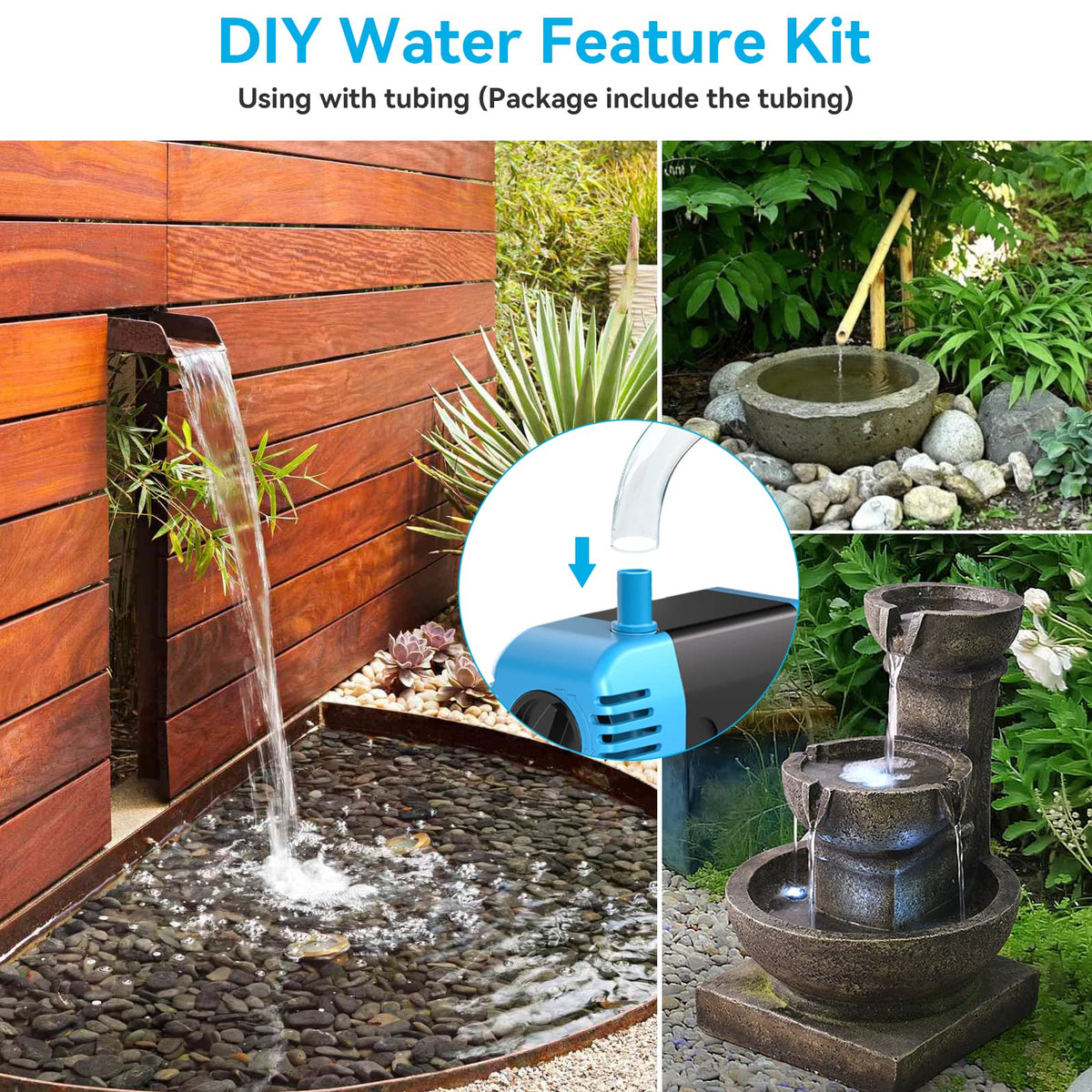 POPOSOAP waterproof pump in outdoor installation for fish tanks and ponds.
