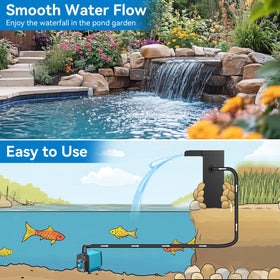 POPOSOAP corrugated pond tubing for flexible, easy installation.