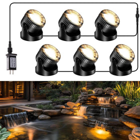 POPOSOAP 6-head pond lights brighten pond features clearly