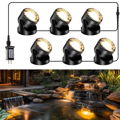 POPOSOAP 6-head pond lights brighten pond features clearly