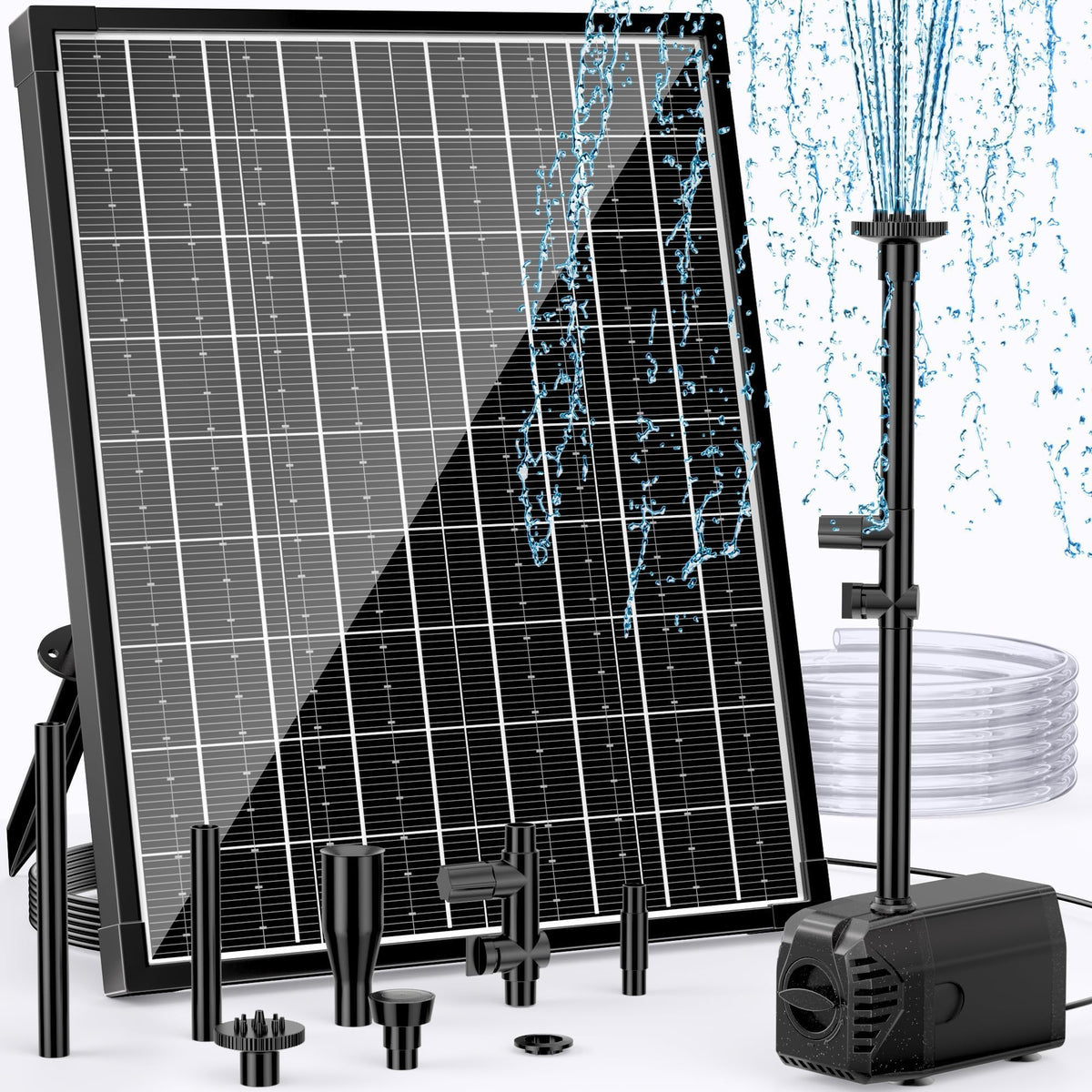 POPOSOAP P130H solar panel harnesses sun for efficient pond circulation.