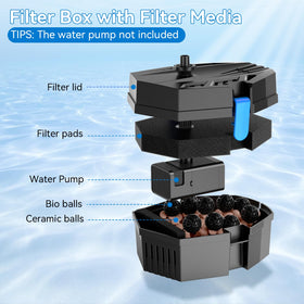 POPOSOAP pond filter box bio-balls inside for biological filtration