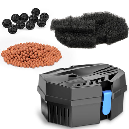 POPOSOAP pond filter box lid with easy-access sloped cover for quick maintenance