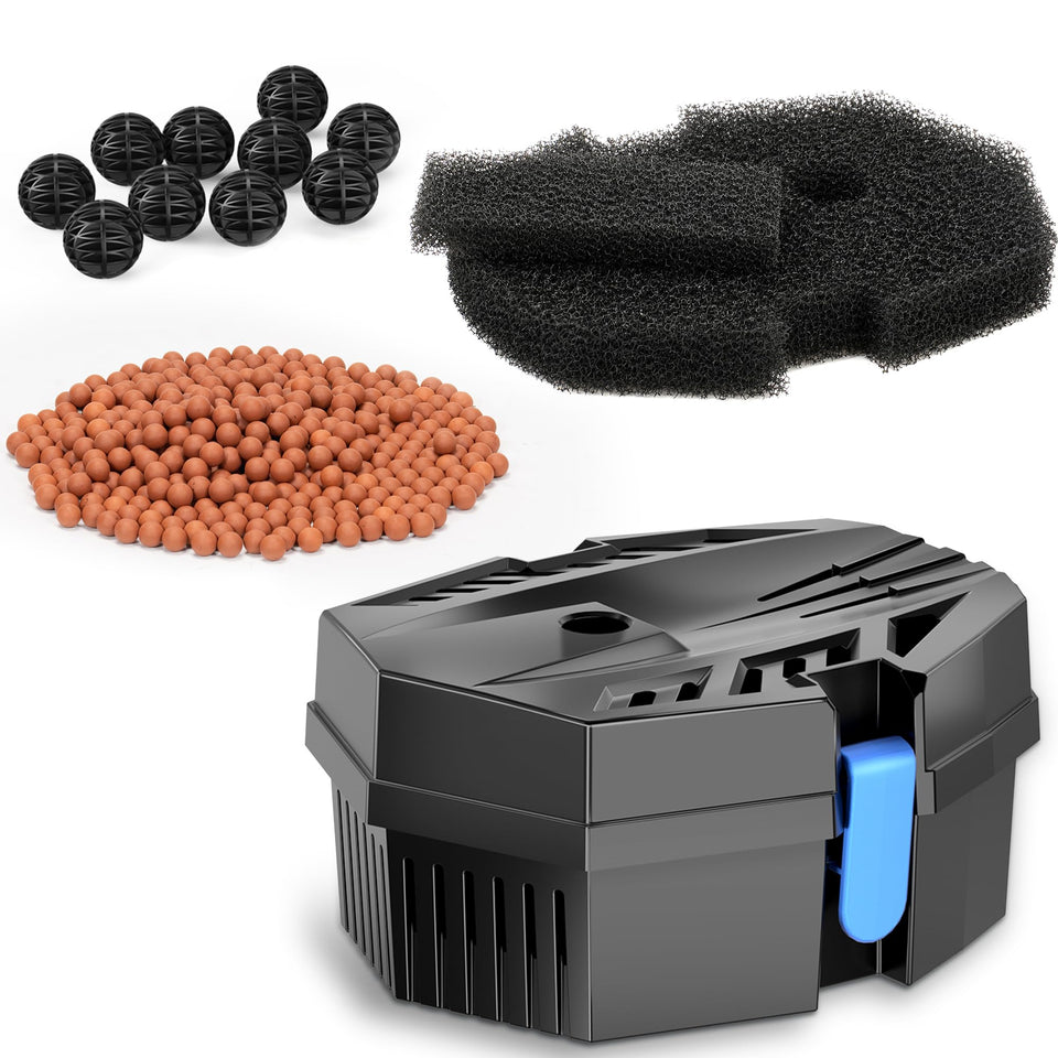POPOSOAP pond filter box lid with easy-access sloped cover for quick maintenance
