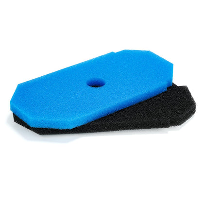 POPOSOAP pond filter pad showing coarse and fine media for efficient outdoor pond filtration.