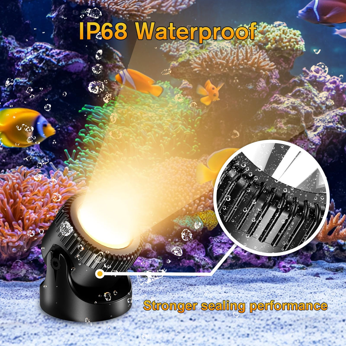 POPOSOAP pond light with 8-hour timer saves energy