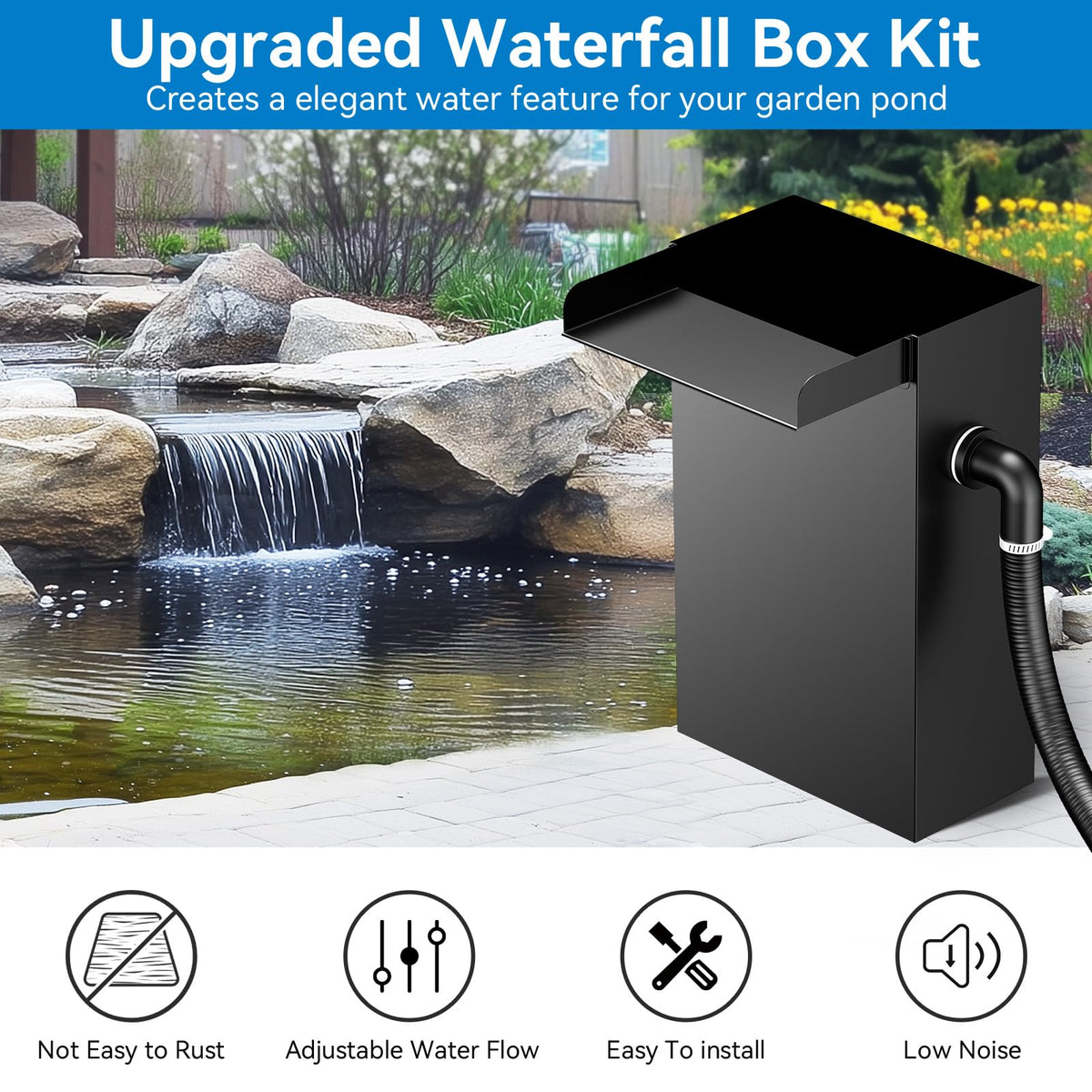 POPOSOAP 660GPH pond pump powering smooth fountain flow.