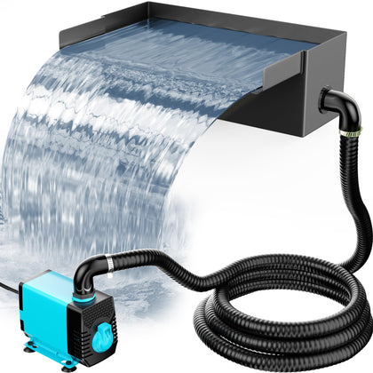 POPOSOAP pond waterfall box in 304 stainless steel for durable outdoor installations.