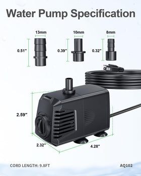 POPOSOAP compact design fits hydroponics reservoirs with reliable lift.
