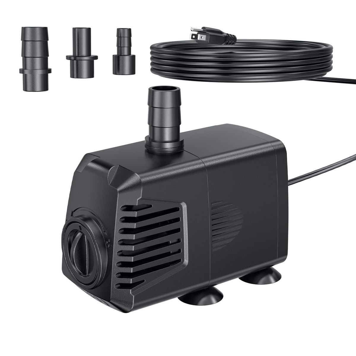 POPOSOAP submersible pump front view ideal for quiet indoor ponds.