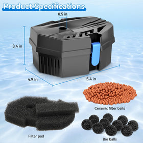 POPOSOAP small pond filter box kit suitable for 50-600 gallon setups