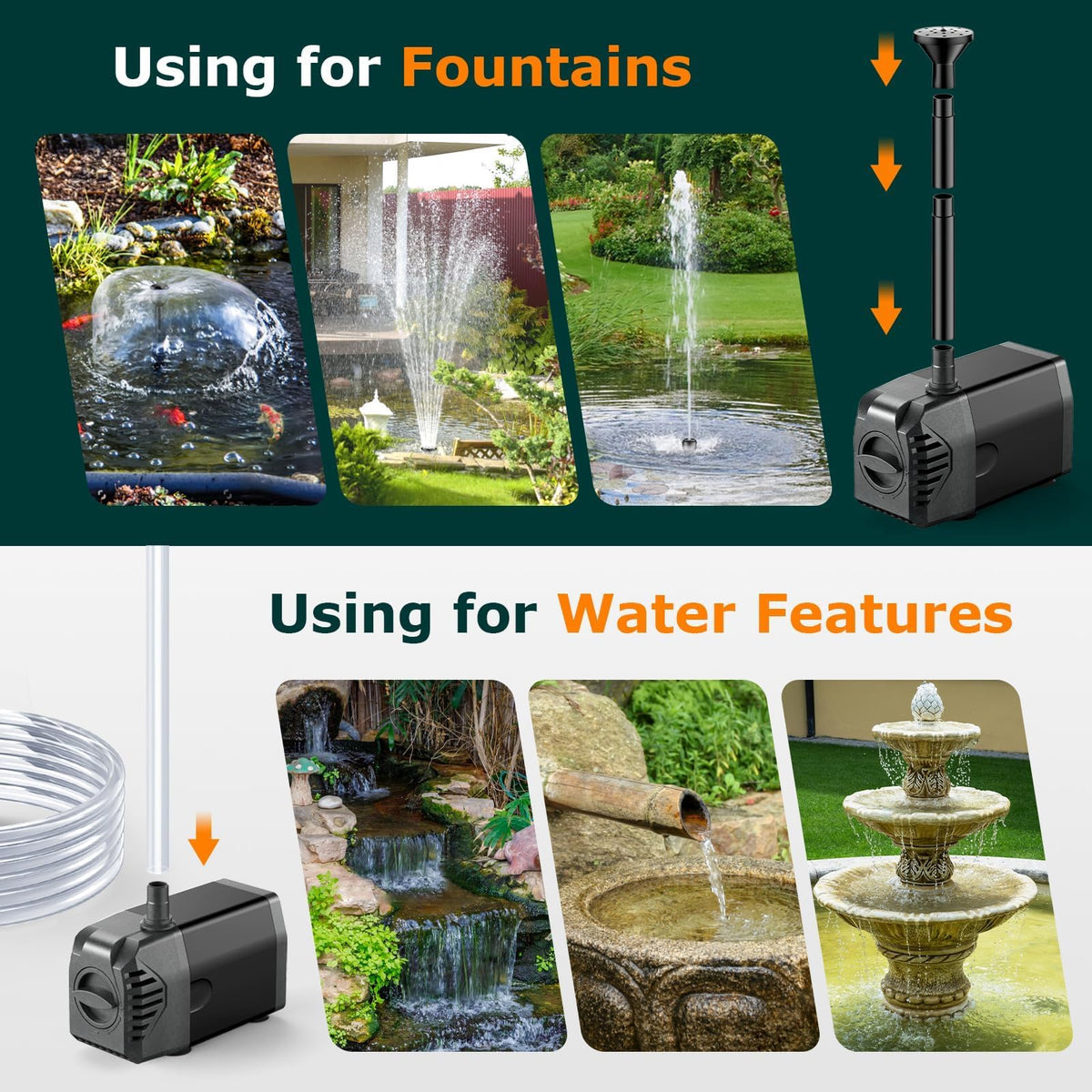 POPOSOAP solar pond pump provides up to 7.5 ft lift