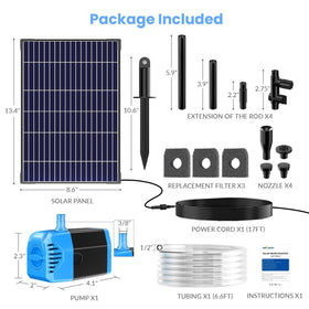 POPOSOAP solar fountain pump outdoors with steady water spray.