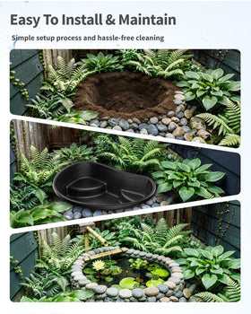 POPOSOAP 33-gallon pond creates a tranquil garden water feature with a sturdy form.