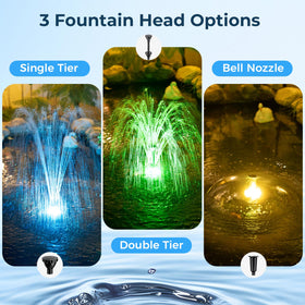 POPOSOAP three spray patterns create varied water displays for ponds.