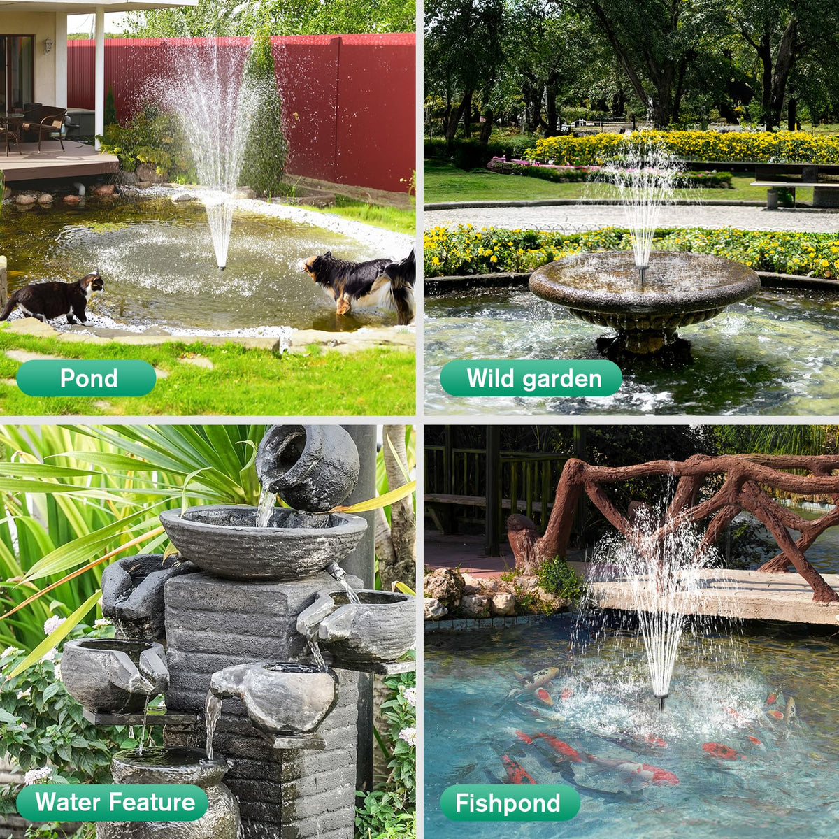 POPOSOAP outdoor installation shown in a garden pond setting