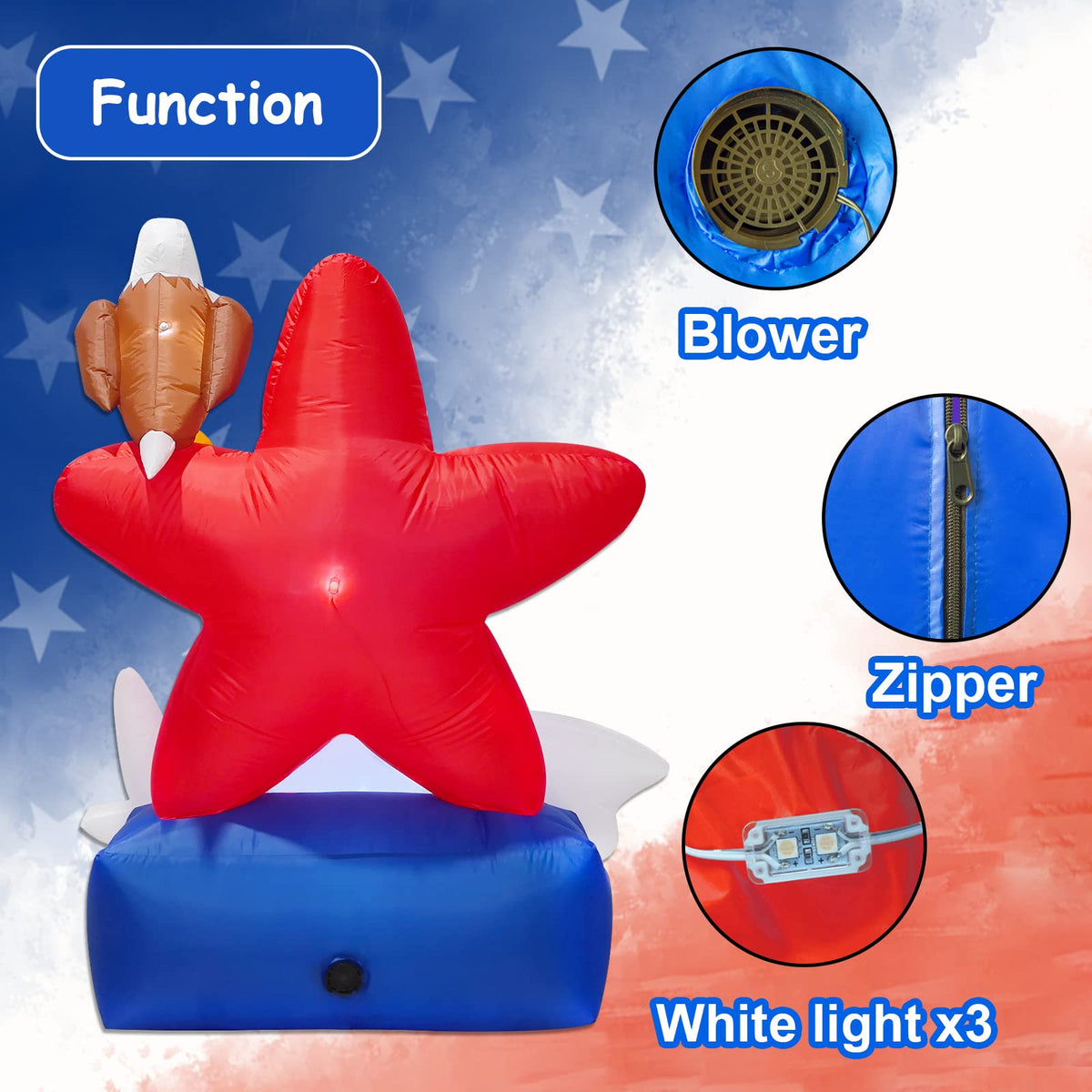Poptrend easy-setup inflatable with built-in blower for quick outdoor deployment