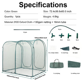 Porayhut 16mm steel frame provides sturdy garden support.