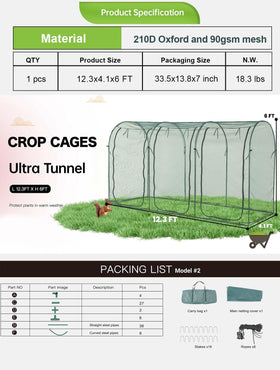 Porayhut 6ft tall crop cage provides sturdy support for tall vegetables.