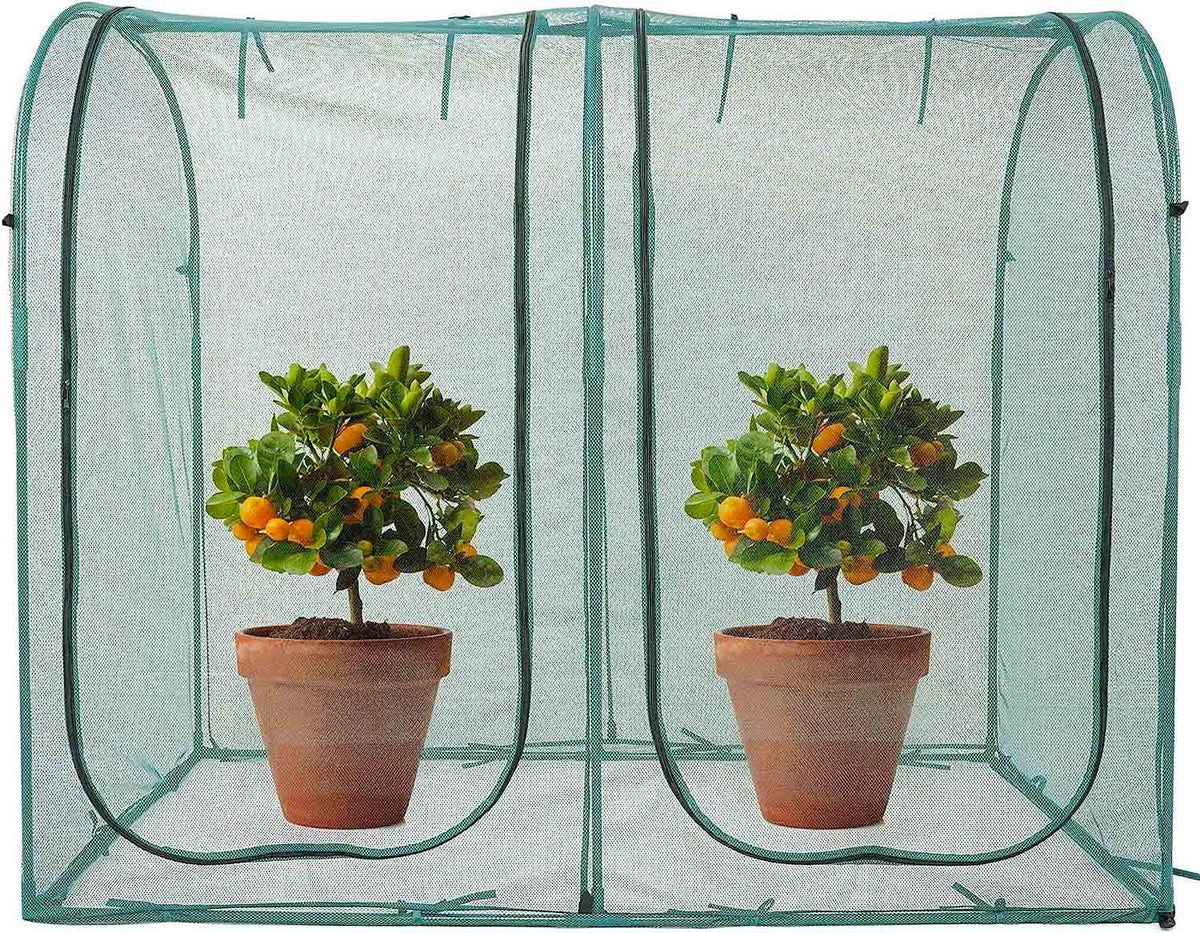 Porayhut durable mesh at 96 g/m² guards crops from birds and pests.