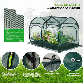 Porayhut front and back zipper doors for convenient watering and feeding