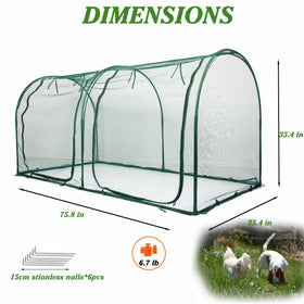 Porayhut outdoor poultry enclosure in garden demonstrates predator protection and sun exposure.