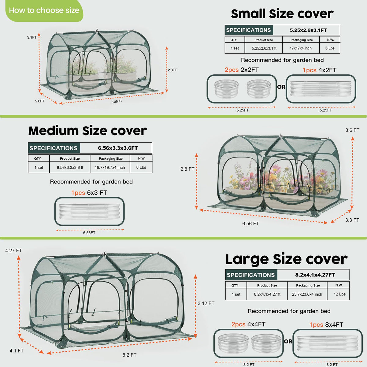 Porayhut pop-up crop cage opens in seconds for easy harvest access