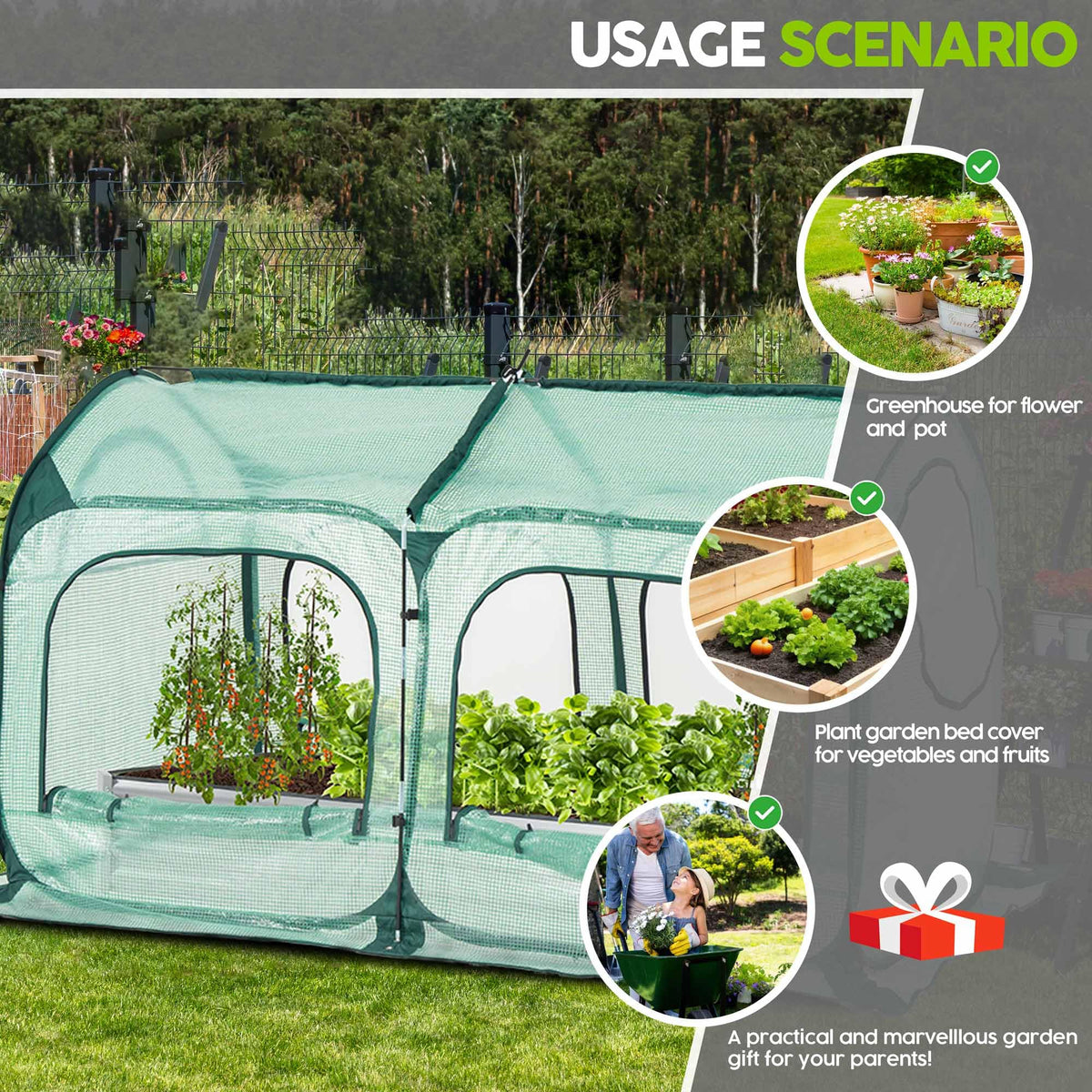 Porayhut pop up greenhouse in a backyard setting ready for seasonal planting