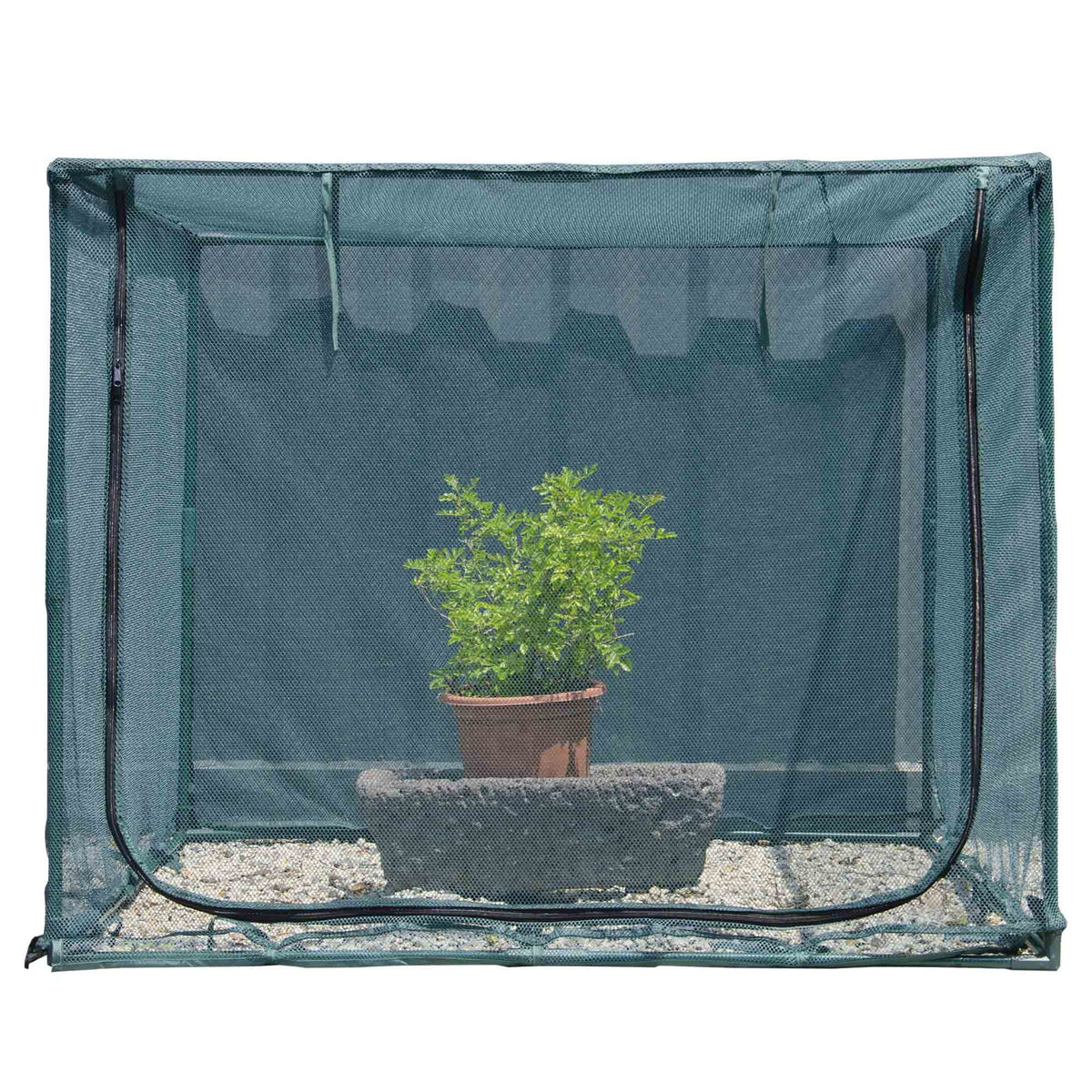 Porayhut square netting cover front view protects crops from birds